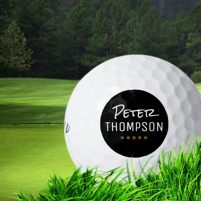 Pelotas De Golf nombre monograma golf para jugadores de golf elega (Subido por el creador)