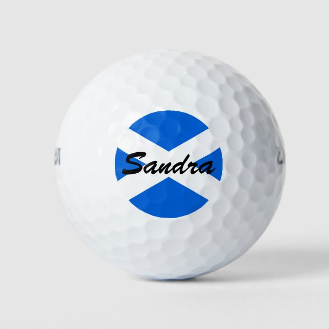 Pelotas De Golf Nombre personalizado arco de bandera escocesa (Anverso)