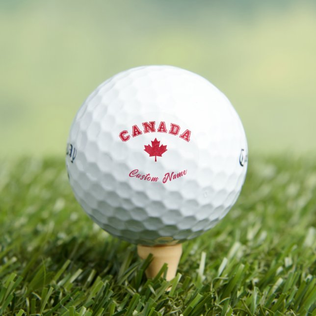 Pelotas De Golf Nombre personalizado, canadiense - hoja de arce de (Camiseta in situ)