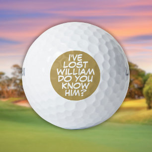 Pelotas De Golf Nombre personalizado Cita divertida Oro perdido