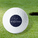 Pelotas De Golf Nombre personalizado Club de Golf Azul de la Marin<br><div class="desc">Personalice el nombre en la tipografía clásica para crear un regalo de golf único y mantenerlo para cualquier golfista. Diseñado por Thisisnotme©</div>