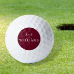 Pelotas De Golf Nombre personalizado Clubes de golf Borgoña Rojo<br><div class="desc">Personalice el nombre en la tipografía clásica para crear un regalo de golf único y mantenerlo para cualquier golfista. Diseñado por Thisisnotme©</div>