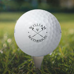 Pelotas De Golf Nombre personalizado Clubes de golf clásicos<br><div class="desc">Personalice el nombre para crear un regalo de golf clásico y elegante. Ideal para personas,  clubes de golf y como regalo de la empresa. Diseñado por Thisisnotme©</div>