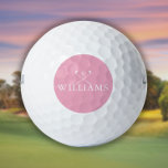 Pelotas De Golf Nombre personalizado Clubes de golf rosados<br><div class="desc">Personalice el nombre en la tipografía clásica para crear un regalo de golf único y mantenerlo para cualquier golfista. Diseñado por Thisisnotme©</div>