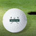 Pelotas De Golf Nombre personalizado Clubes verdes de esmeralda<br><div class="desc">Personalice el nombre para crear un gran regalo y mantener el golf. Diseñado por Thisisnotme©</div>