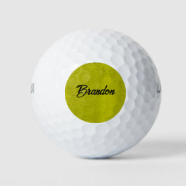Pelotas De Golf Nombre personalizado cuero amarillo