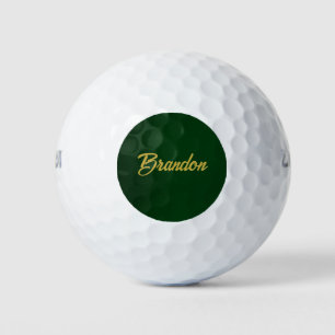 Pelotas De Golf Nombre personalizado cuero verde