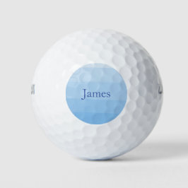 Pelotas De Golf Nombre personalizado de diseño azul claro moderno 
