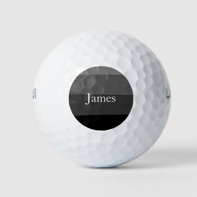 Pelotas De Golf Nombre personalizado de diseño monocromático moder (Anverso)