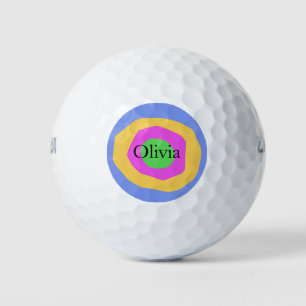 Pelotas De Golf Nombre personalizado de diseño vibrante contemporá