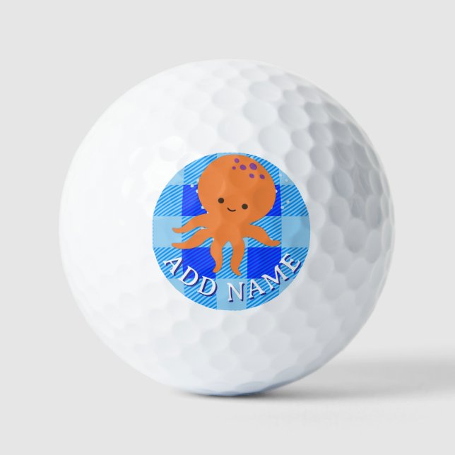 Pelotas De Golf Nombre personalizado de la placa azul del Personal (Anverso)