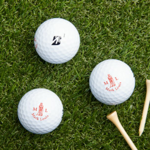 Pelotas De Golf Nombre personalizado de las iniciales de Red Golfe