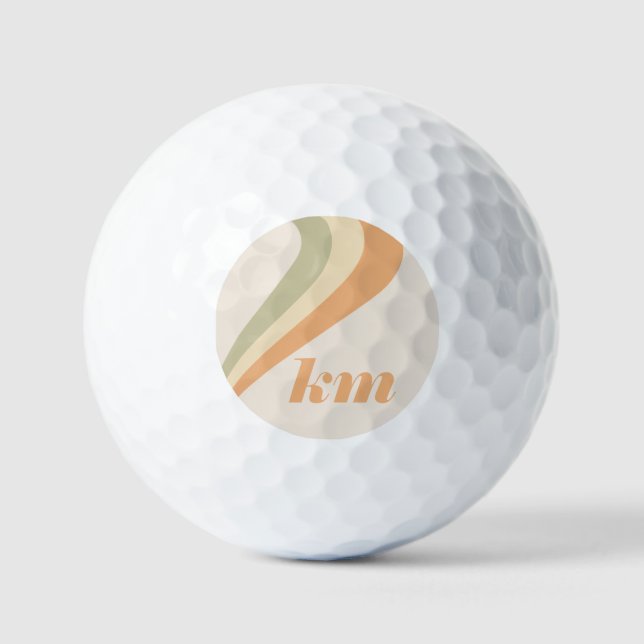 Pelotas De Golf Nombre personalizado de Naranja verde de banda ret (Anverso)