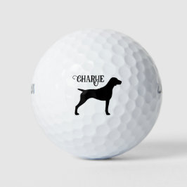 Pelotas De Golf Nombre personalizado del puntero Silhouette alemán
