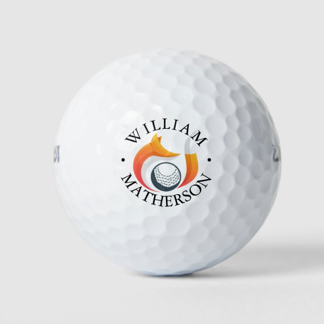 Pelotas De Golf Nombre Personalizado Fox (Anverso)