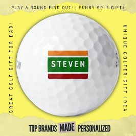 Pelotas De Golf Nombre Personalizado Golf Franja Bloque de Color R