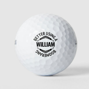 Pelotas De Golf Nombre Personalizado Mensaje Divertido Bumerán