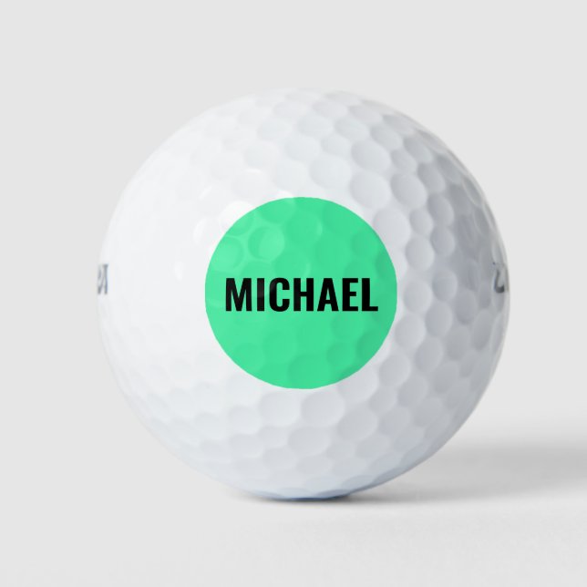 Pelotas De Golf Nombre personalizado moderno verde brillante depor (Anverso)