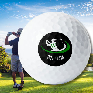 Pelotas De Golf Nombre personalizado Monograma Golfer masculino