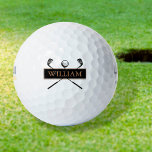 Pelotas De Golf Nombre personalizado Oro y Negro<br><div class="desc">Personalice el nombre para crear un gran regalo y mantener el golf. Diseñado por Thisisnotme©</div>