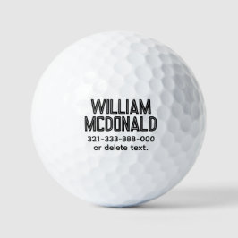 Pelotas De Golf Nombre personalizado PANTALLA DE plantillas de bol