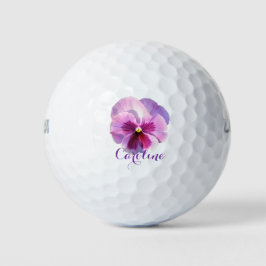 Pelotas De Golf Nombre personalizado Púrpura Pansy