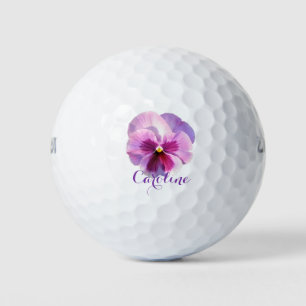 Pelotas De Golf Nombre personalizado Púrpura Pansy