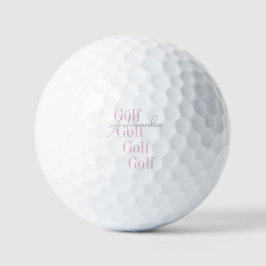 Pelotas De Golf Nombre personalizado rosa de la mujer