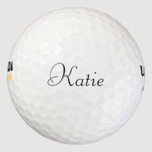 Pelotas De Golf Nombre personalizado texto negro, tipo de letra cu