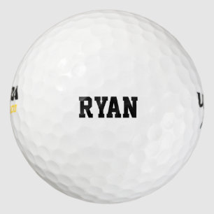 Pelotas De Golf Nombre personalizado texto negro, tipo de letra de