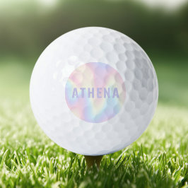 Pelotas De Golf Nombre suave color arcoiris moderno minimalista