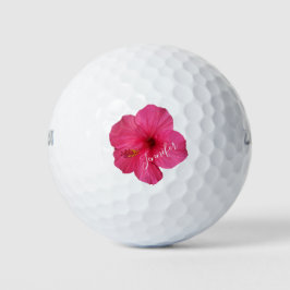 Pelotas De Golf Nombre tropical de flor floral rosa Hibiscus flora