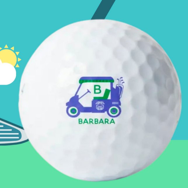 Pelotas De Golf Nombre único del monograma del carrito de golf del (Subido por el creador)