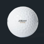 Pelotas De Golf Nombre y apellido personalizados del personalizado<br><div class="desc">Bolas de golf de nombre personalizado. Texto negro y dorado. Nombre y apellido.</div>