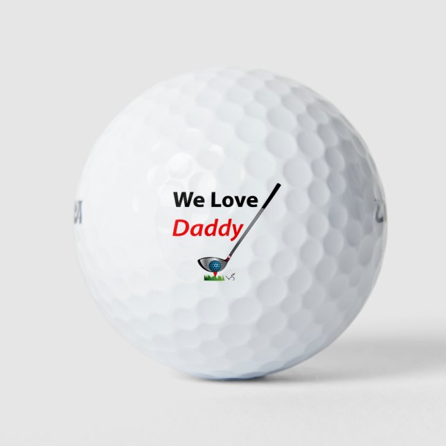 Pelotas De Golf Nos encanta el regalo de cumpleaños del día de los (Anverso)