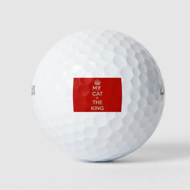 Pelotas De Golf Nota De Mensaje De Cat King Para Citar Red (Anverso)