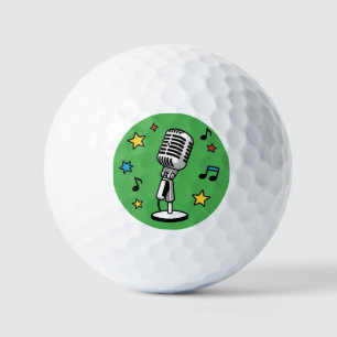 Pelotas De Golf Notas musicales de micrófono vintage diseño de can