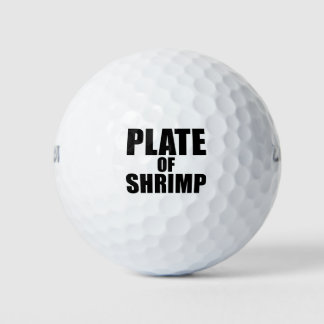 Pelotas De Golf Novedad de camarones en una placa de Chiste de ali