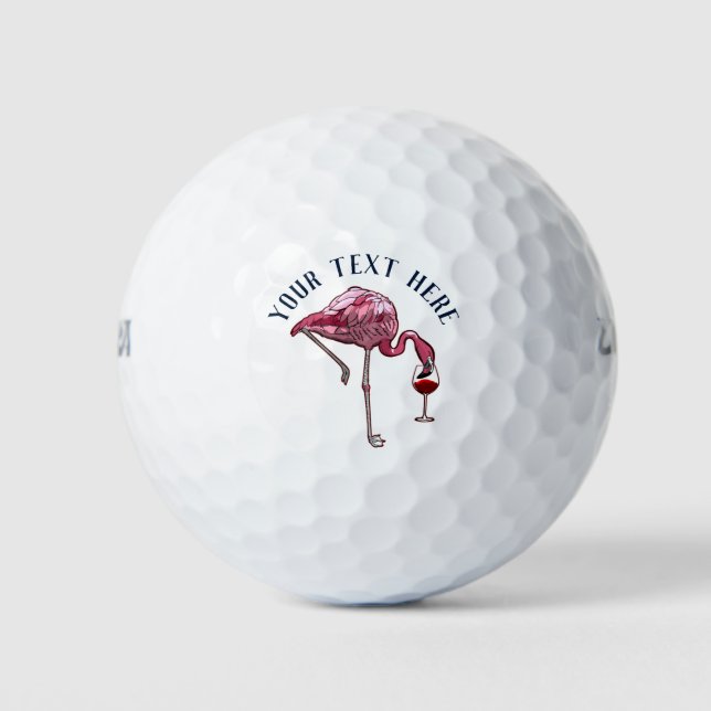 Pelotas De Golf Novedad personalizada para beber vino de Flamingo (Anverso)