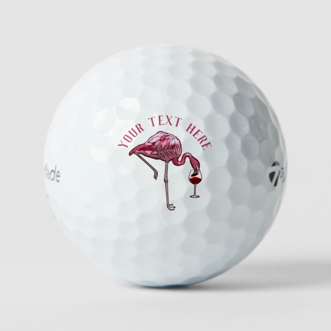 Pelotas De Golf Novedad personalizada para beber vino de Flamingo (Anverso)