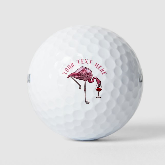Pelotas De Golf Novedad personalizada para beber vino de Flamingo (Anverso)