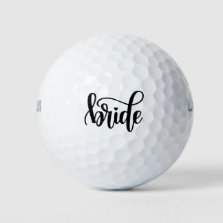 Pelotas De Golf Novia letra script negra 