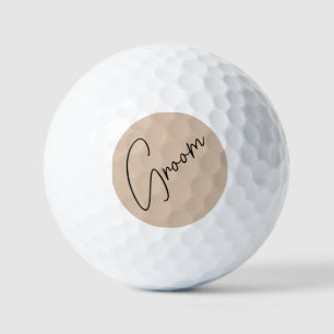 Pelotas De Golf Novia Moderna   Beige + Letra Negra