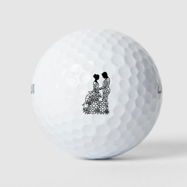 Pelotas De Golf Novia y Groom (Anverso)