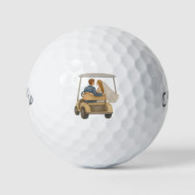 Novios en un Carrito de Golf Favor de Boda