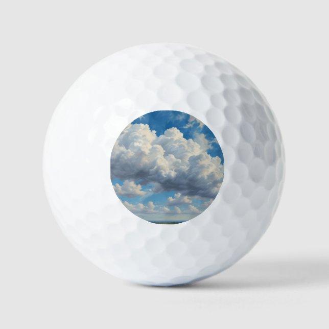 Pelotas De Golf Nubes blancas y cielo azul despejado (Anverso)