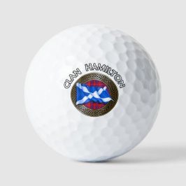 Pelotas De Golf Nudo y bandera del tartán del Clan Hamilton