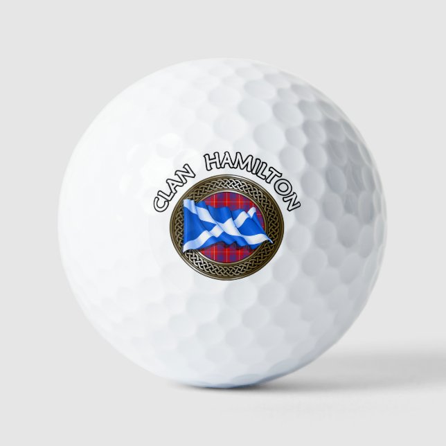 Pelotas De Golf Nudo y bandera del tartán del Clan Hamilton (Anverso)