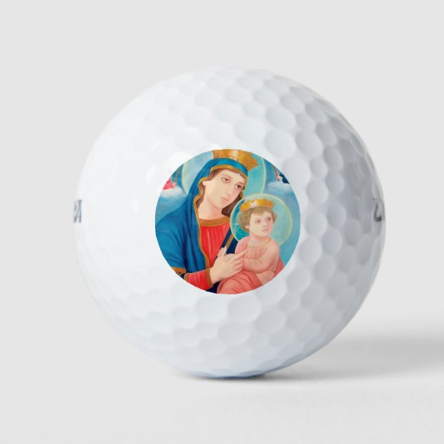 Pelotas De Golf Nuestra Señora de la Perpetua Ayuda Católica (Anverso)