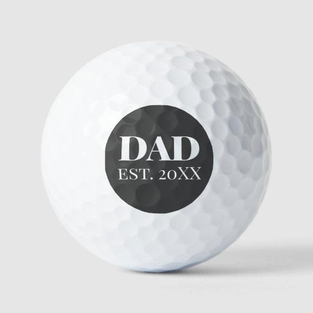 Pelotas De Golf Nuevo papá | Regalo Para Dad Golfer | Gris (Anverso)